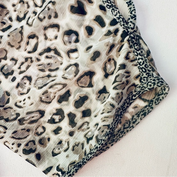 DEHRY PARIS sheer boho cheetah embellished dress coverup M - Picture 10 of 13